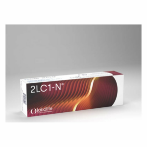 Verpackung des Produkts 2LC1-N von labolife mit wellenförmigem Design in Rot- und Orangetönen.