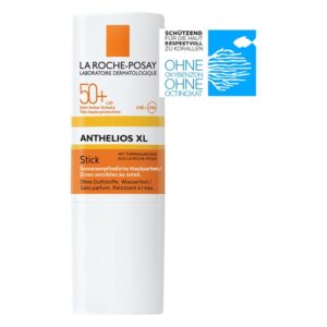 Sonnenstick Anthelios XL mit hohem LSF, für empfindliche Haut, wasserfest und ohne Duftstoffe.