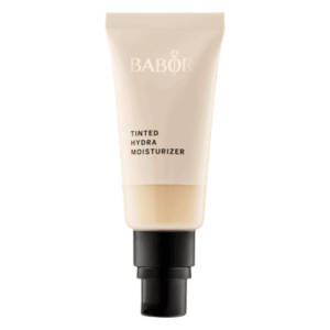Beige Tube mit Pumpverschluss für einen getönten Hydro-Feuchtigkeitsbalsam von Babor.