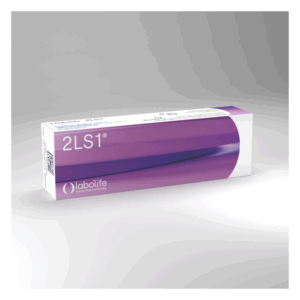 Verpackung des Produkts 2LS1 in lila und weißer Box mit Details zu Inhaltsstoffen und Anwendung.