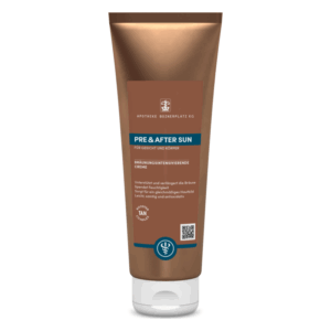 Braun verpackte Bräunungsintensivierende Creme mit Anwendungsbeschreibung für Gesicht und Körper.