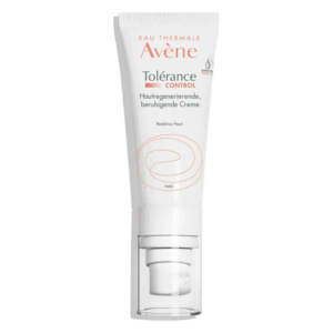 Tubus mit pumpbarer Hautcreme von Avène für reaktive Haut, mit beruhigender Formel und klarer Beschriftung.