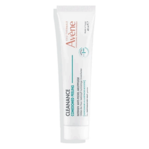 Tube mit Gesichtspeeling von Avène, gepflegt für die Behandlung von Akne, 40 ml Inhalt.